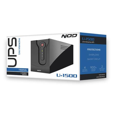 UPS NOD U-1500 Line-Interactive 1500VA 900W με 4 Schuko Πρίζες